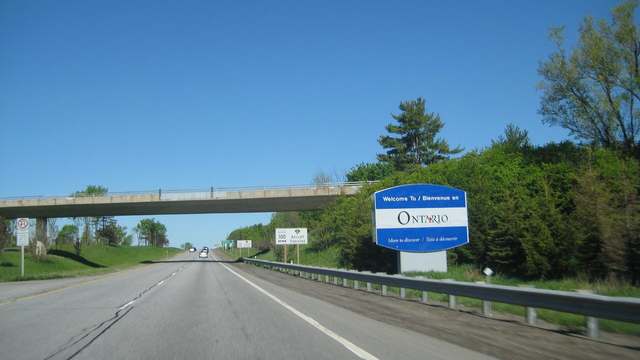 The Ontario and Quebec boundary